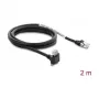 Delock Cable de cámara GigE conector macho RJ45 en ángulo de 90° con tornillos a conector macho RJ45, Cat.6 S/FTP, 2m, negro