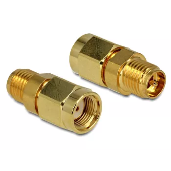 DELOCK Conector macho HF RP-SMA rosca especial métrica > conector hembra RP-SMA