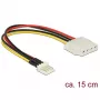 DeLOCK cable adaptador de alimentación interno Molex 4-Pin conector hembra a Mini-Power 4-Pin conector macho 15 cm 85456