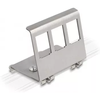 Delock Soporte metálico Keystone 3 puertos para carril DIN (88139)