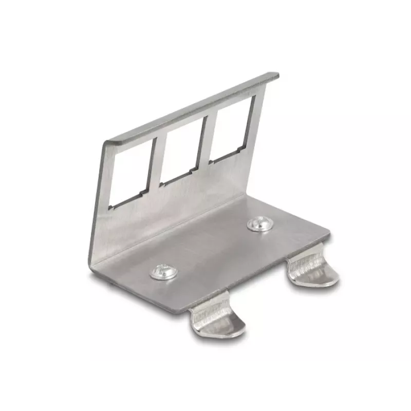 Delock Soporte metálico Keystone 3 puertos para carril DIN (88139)