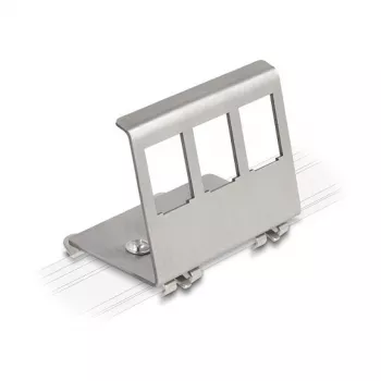 Delock Soporte metálico Keystone 3 puertos para carril DIN (88139)