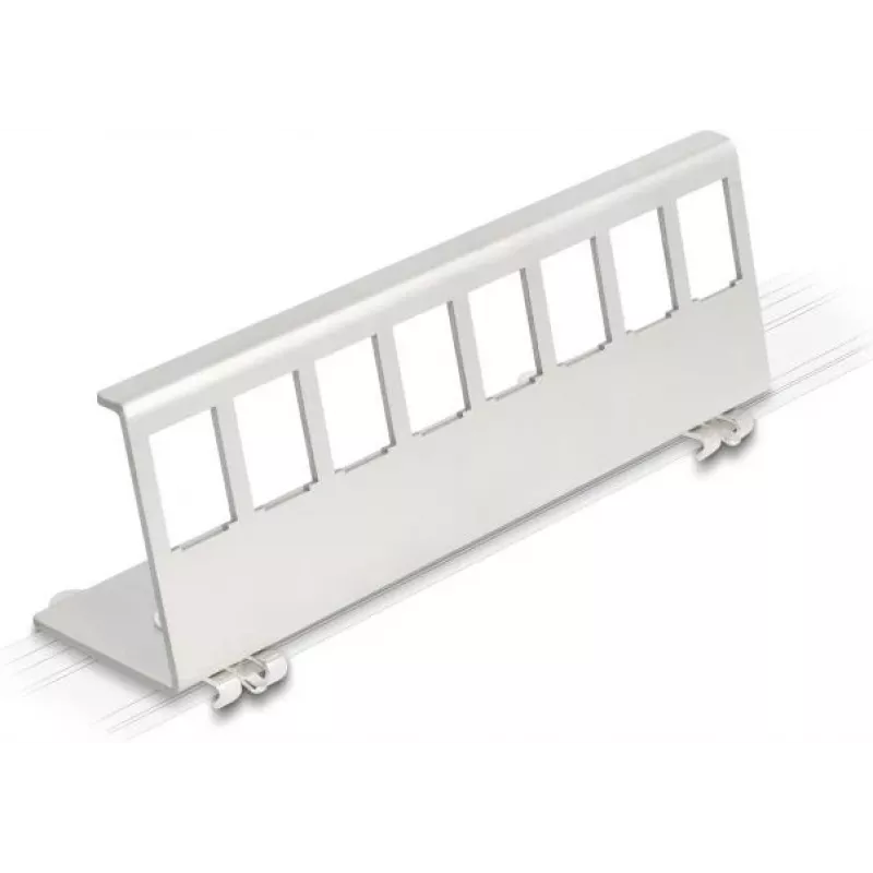 Delock Soporte metálico Keystone 8 puertos para carril DIN (90657)