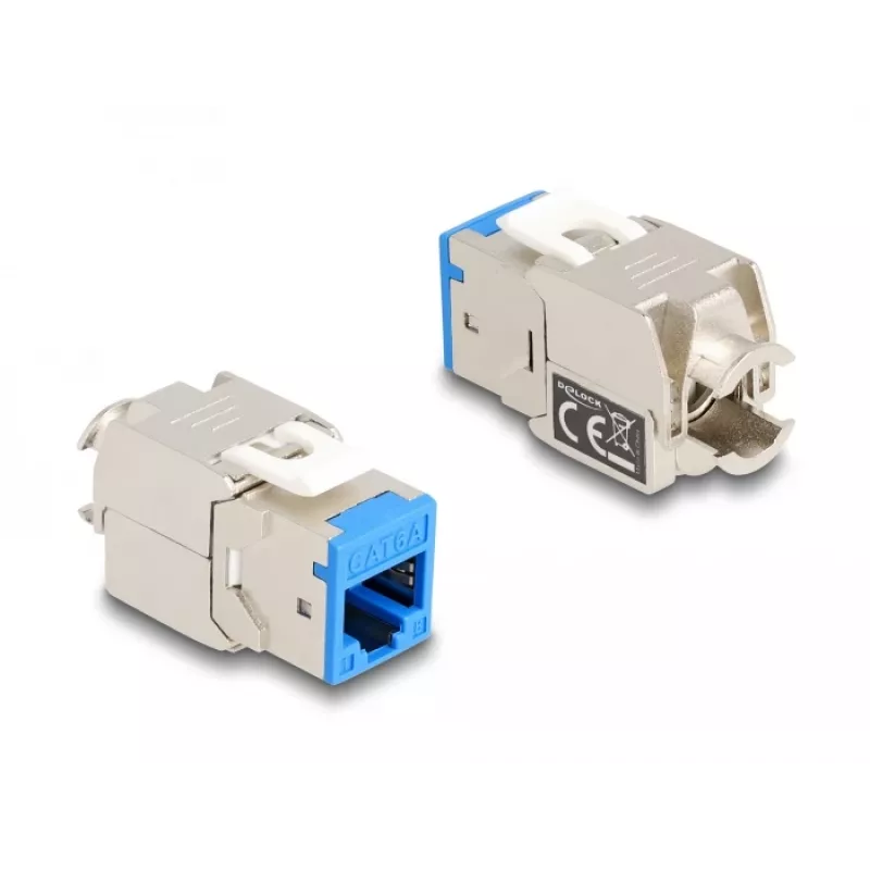 Delock módulo keystone RJ-45 hembra a LSA hembra STP CAT 6a, pack de 8 (gris, azul, amarillo, rojo, verde, naranja, violeta, amarillo neón) 87896