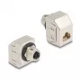 Delock Adaptador M12 X-codificado 8 polos conector hembra a conector hembra RJ45 Cat.6A STP Metal 60685