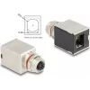 Delock Adaptador M12 codificación X 8 pines conector hembra a conector hembra RJ45 Cat.6A STP apantallado recto