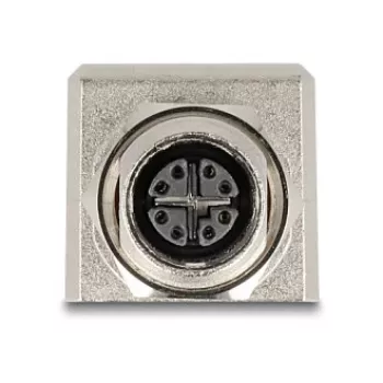 Delock Adaptador M12 codificación X 8 pines conector hembra a conector hembra RJ45 Cat.6A STP apantallado recto