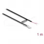 Delock cable de sensor de temperatura termistor NTC M4 con 2 extremos abiertos, 10 kOhm, B25/85 3977K, 1 m, PVC, negro
