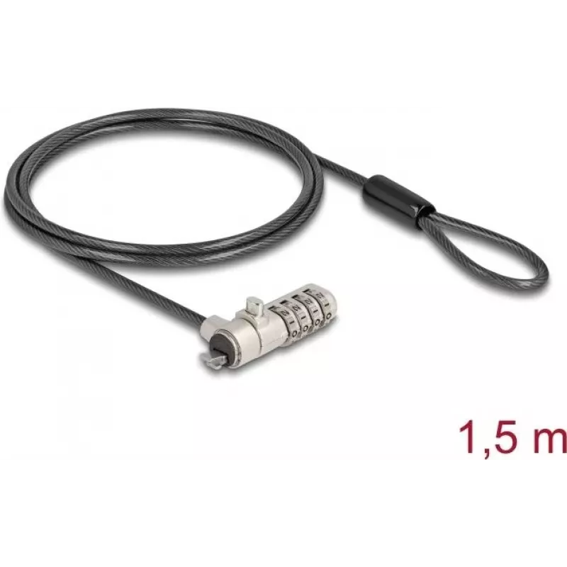 DELOCK Navilock Candado para portátil con combinación para ranura HP Nano - Cable de acero al carbono (20967)