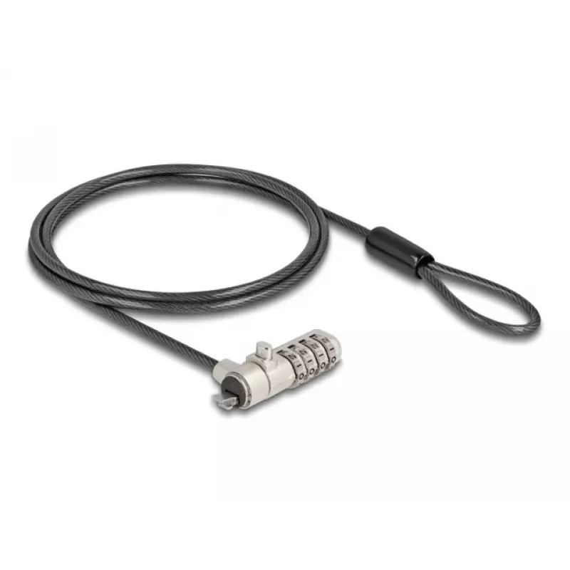 DELOCK Navilock Candado para portátil con combinación para ranura HP Nano - Cable de acero al carbono (20967)