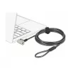 Delock Navilock Cable de seguridad para portátil con 3 cabezales de bloqueo para Kensington, Noble Wedge y Nano Slot (20676)