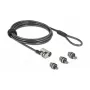 Delock Navilock Cable de seguridad para portátil con 3 cabezales de bloqueo para Kensington, Noble Wedge y Nano Slot (20676)