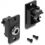 Delock Conector de alimentación DC para montaje en panel 5,5 x 2,5 mm hembra, conexión por soldadura, negro 91186