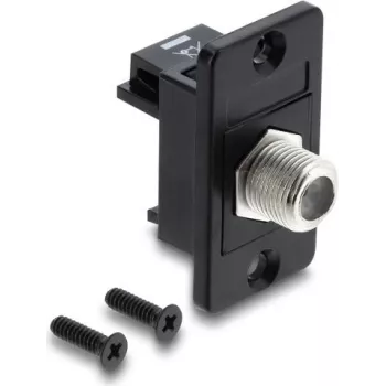 Delock Adaptador de montaje conector hembra F a conector hembra F negro 91188