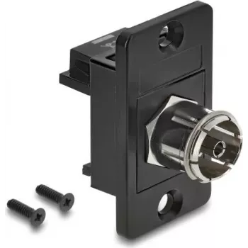 Delock Adaptador de montaje en panel IEC hembra a F hembra, negro 91196