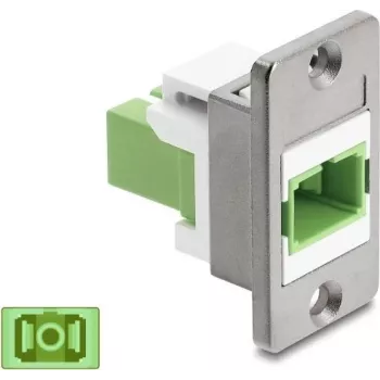 Delock acoplamiento SC simplex para montaje en panel plateado / verde claro / blanco 91103