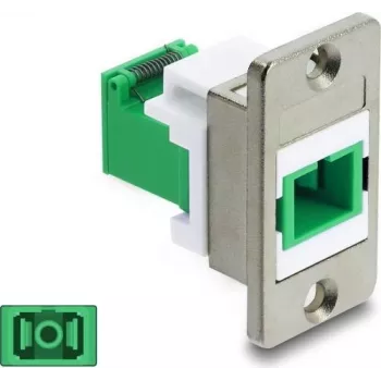 Acoplador SC simplex Delock para montaje en panel con tapa de protección láser 91104