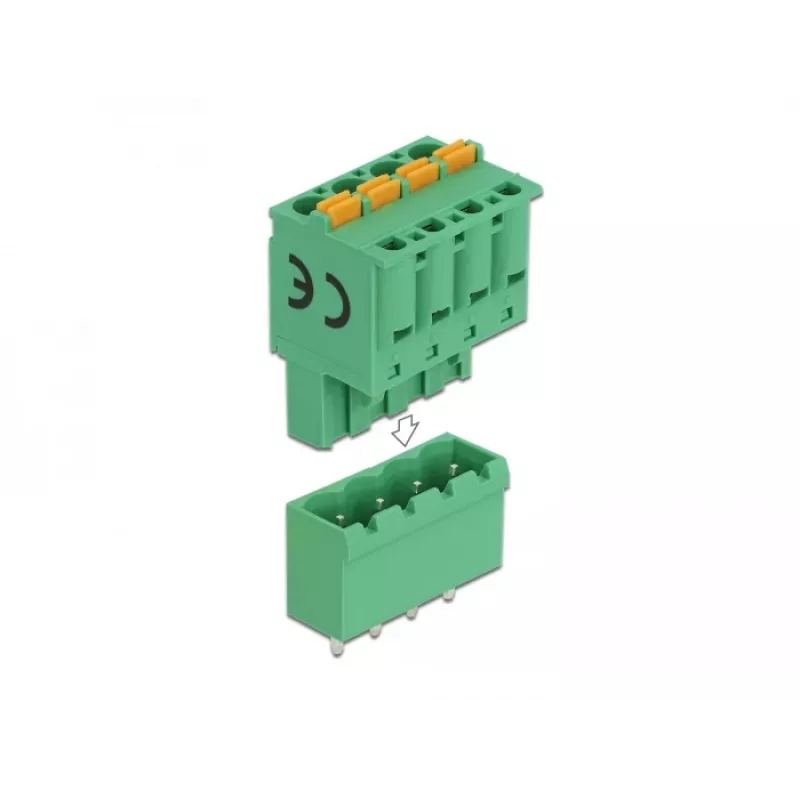 Delock Set de bloques de terminales PCB 4 polos 5,08 mm paso vertical (66501)