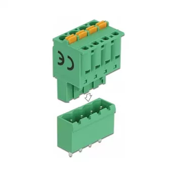 Delock Set de bloques de terminales PCB 4 polos 5,08 mm paso vertical (66501)