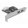 Delock Tarjeta PCI Express x1 a 2 x USB 3.2 Gen 1 Type-A, Low-Profile