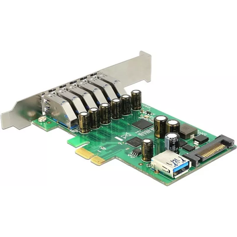 Delock Tarjeta PCI Express x1 a 6 x USB 3.0 externos + 1 x interno