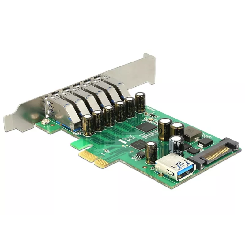 Delock Tarjeta PCI Express x1 a 6 x USB 3.0 externos + 1 x interno