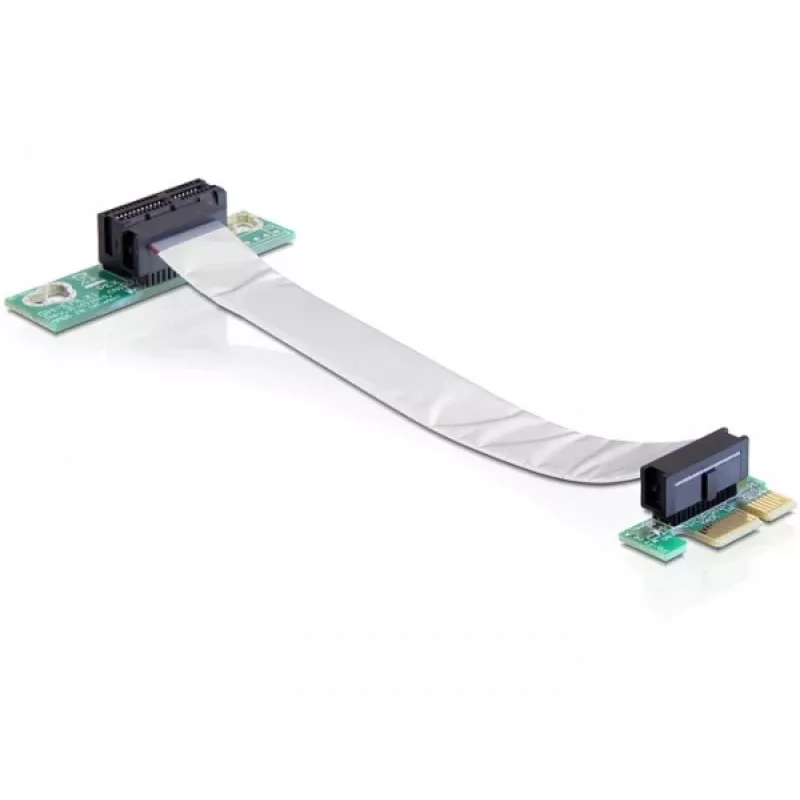 Delock tarjeta riser PCI Express x1 a x1 con cable flexible 13 cm orientación izquierda