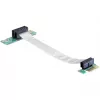 Delock tarjeta riser PCI Express x1 a x1 con cable flexible 13 cm orientación izquierda