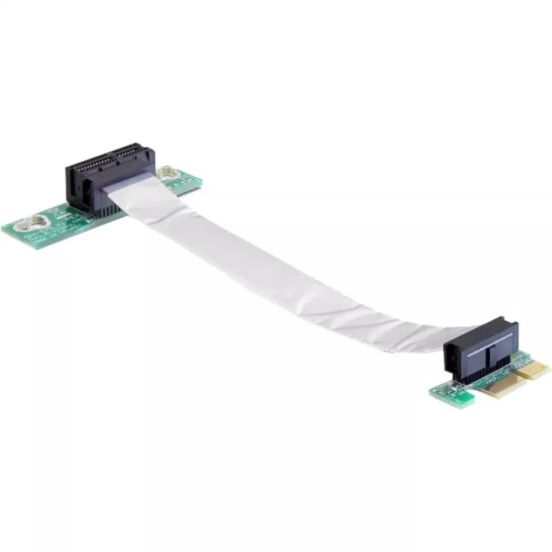 Delock tarjeta riser PCI Express x1 a x1 con cable flexible 13 cm orientación izquierda