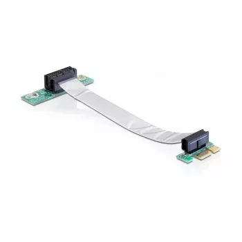 Delock tarjeta riser PCI Express x1 a x1 con cable flexible 13 cm orientación izquierda
