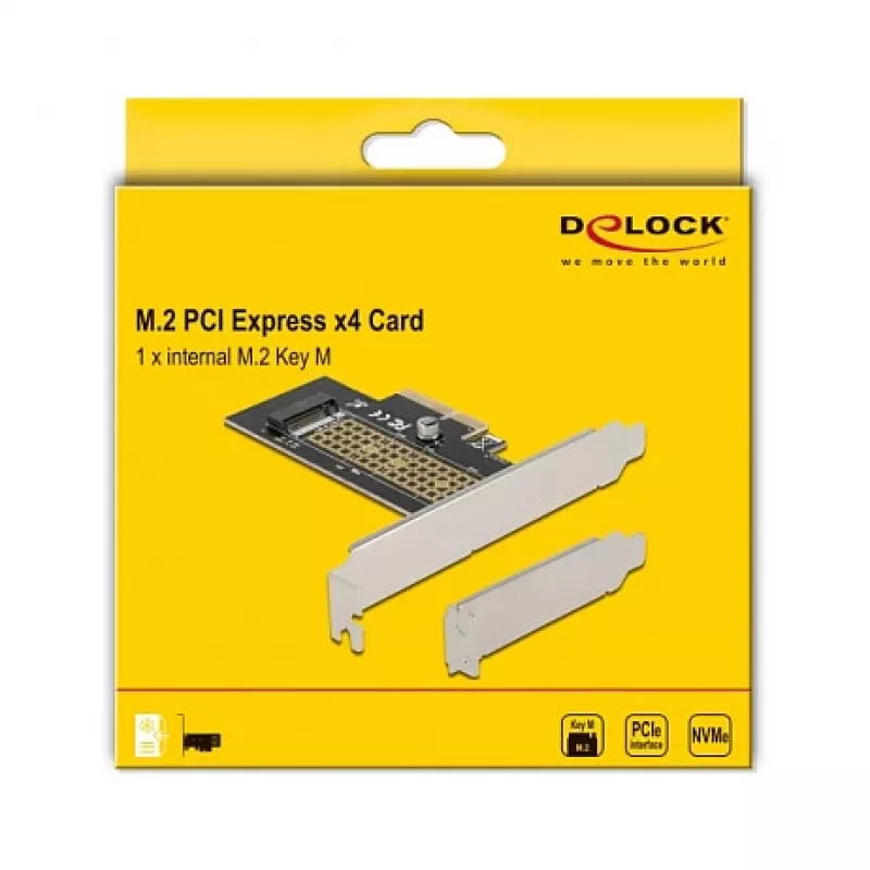 Delock Tarjeta PCI Express x4 a 1 x NVMe M.2 Key M interno de 80 mm - Factor de forma Low Profile 90047