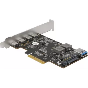 Tarjeta Delock PCI Express x4 a 4 x USB Type-C + 1 x USB Type-A - SuperSpeed USB 10 Gbps - formato Low Profile, controlador USB