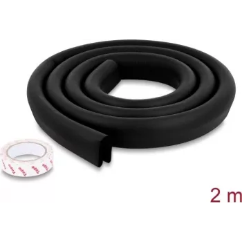 Delock Perfil de protección de bordes de espuma de PE 35 x 12 mm, 2 m, Negro 18486