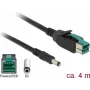 Delock Cable USB con alimentación - conector USB PlusPower (12V) a conector DC 2,1/5,5mm - 12V - 4m - negro
