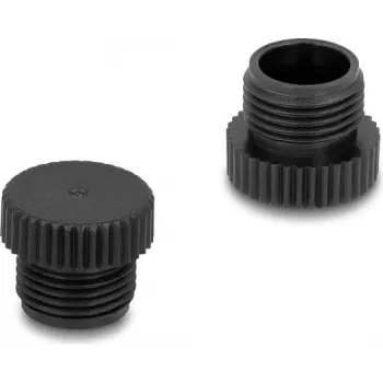 Delock tapa protectora para conector hembra M12, roscada, plástico, IP67 a prueba de polvo y agua, negra (60845)