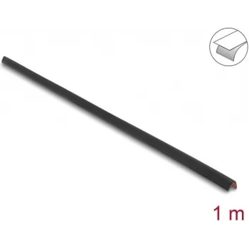 Delock Perfil de protección de cantos estriado autoadhesivo de PVC 25 x 25 mm, 1 m, negro 18490