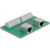Delock RJ45 2 x conector hembra a 2 x bloque de terminales con pulsador para carril DIN (66994)