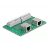 Delock RJ45 2 x conector hembra a 2 x bloque de terminales con pulsador para carril DIN (66994)