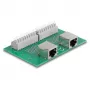 Delock RJ45 2 x conector hembra a 2 x bloque de terminales con pulsador para carril DIN (66994)