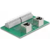 Delock RJ45 2 x conector hembra a 2 x bloque de terminales con pulsador para carril DIN en ángulo (66995)
