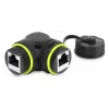 Delock Acoplador RJ45 Cat.6 conector hembra a conector hembra con rosca M23 x 1,5 mm y tapa protectora, 90° en ángulo, IP68, Negro