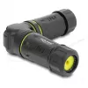 Delock conector hembra a conector hembra RJ45 Cat.6 con rosca M23 x 1,5 mm, acodado 90°, IP68 resistente al polvo y al agua, negro