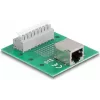 Delock conector hembra RJ45 a bloque de terminales con pulsador para carril DIN 66992