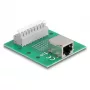 Delock conector hembra RJ45 a bloque de terminales con pulsador para carril DIN 66992