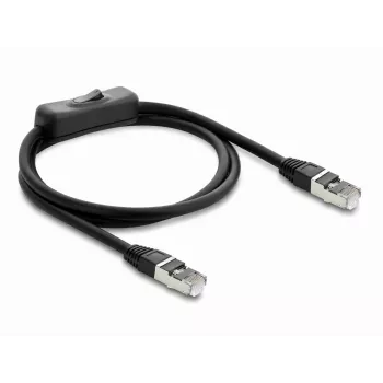 Delock Cable de red RJ45 Cat.6 F/UTP 1 m Negro con interruptor