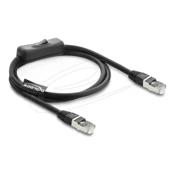 Delock Cable de red RJ45 Cat.6 F/UTP 1 m Negro con interruptor