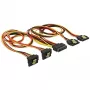 DeLOCK cable distribuidor de alimentación SATA 15 pines conector macho a 2x 15 pines conector hembra con clip metálico, 50 cm, 3,3/5/12 V, negro/amarillo/rojo/naranja 60152
