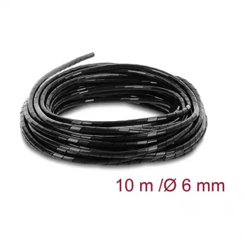 Delock Tubo espiral 6 mm de diámetro 10 m Negro