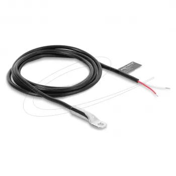Cable sensor de temperatura Delock M4 con 2 extremos de cable abiertos, PVC redondo, B25/85 3435K, 1 m