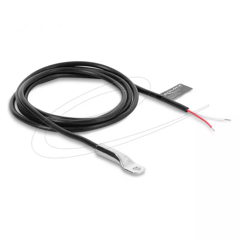 Cable sensor de temperatura Delock M4 con 2 extremos de cable abiertos, PVC redondo, B25/85 3435K, 1 m